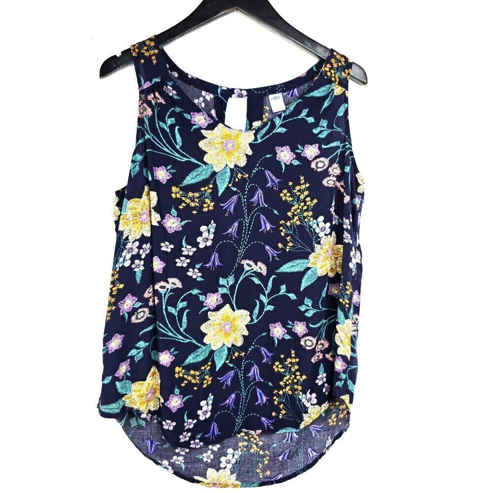 Old Navy Whimsical Floral Garden Sleeveless Flowy Tunic Top